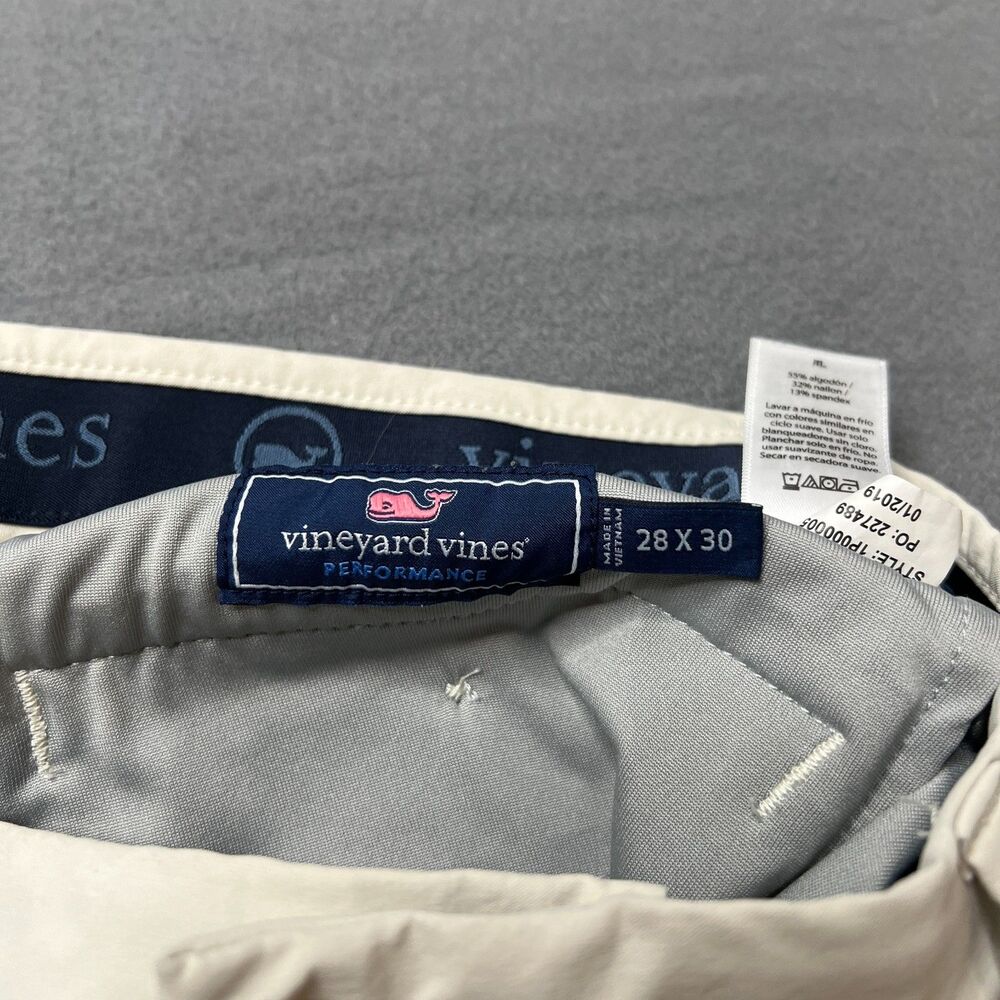 Vineyard Vines On-The-Go Chino Pants Men's 28 X 30 Ivory Slim Fit Performance - Picture 3 of 15
